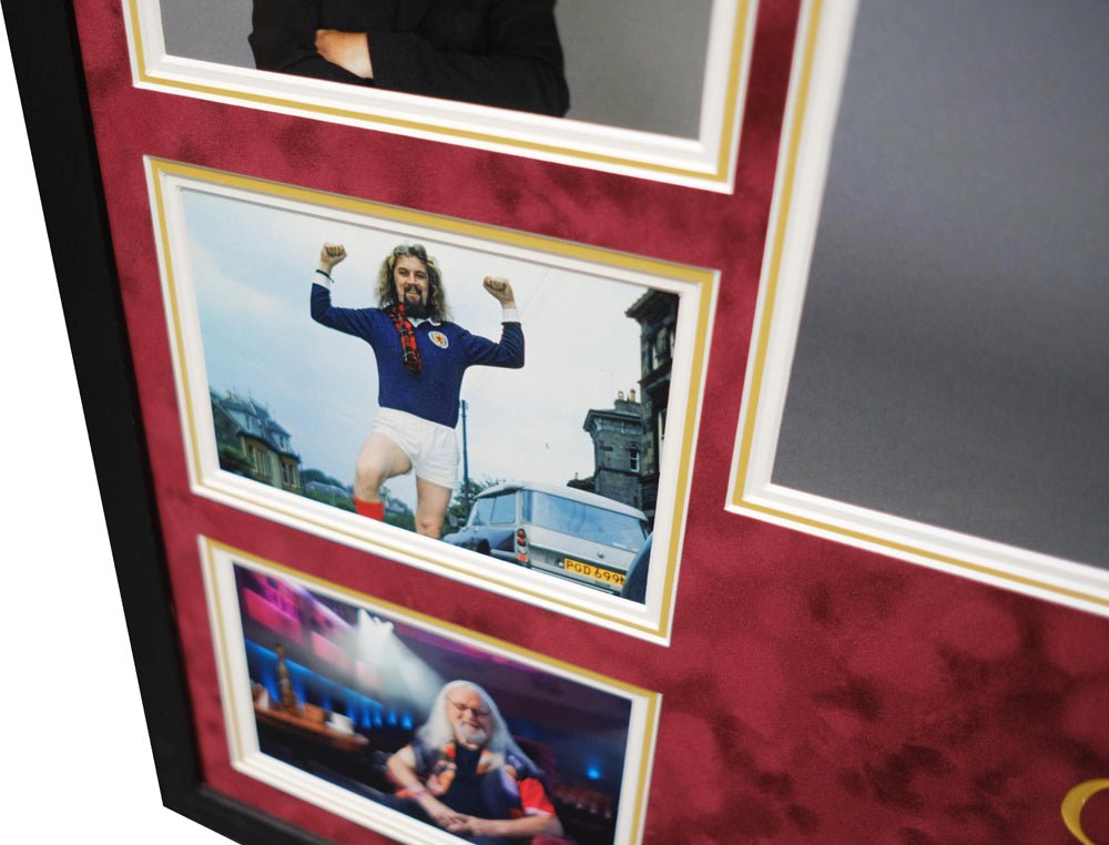 Billy Connolly Tribute signed white card - Memorabilia Framers Shop