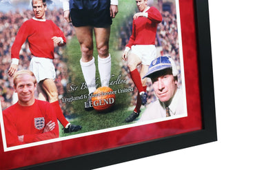 Bobby Charlton Signed Photo Framed Display - Memorabilia Framers Shop