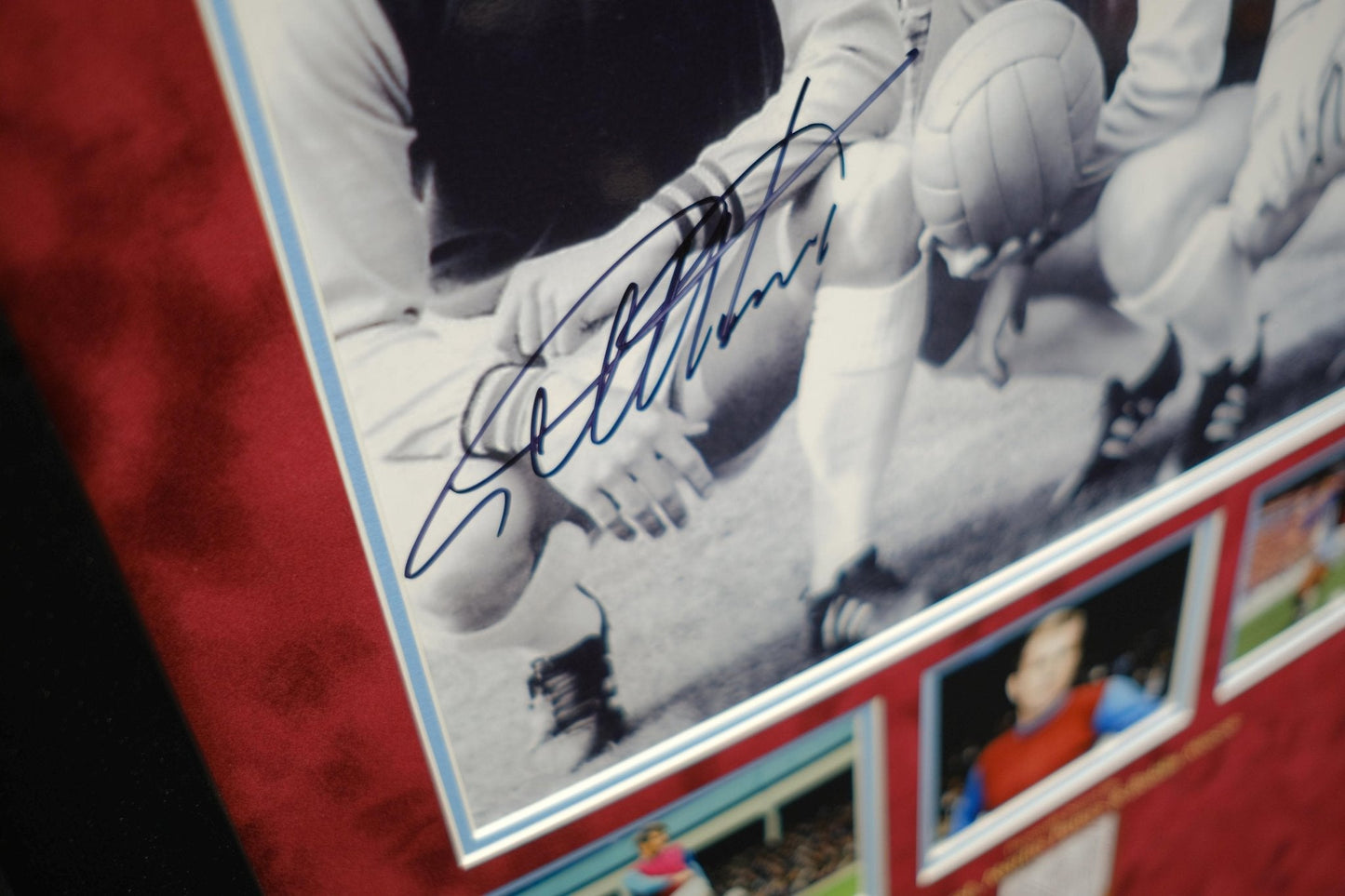 Bobby Moore, Martin Peters and Geoff Hurst Signed West Ham Photo and Autograph Display - Memorabilia Framers Shop