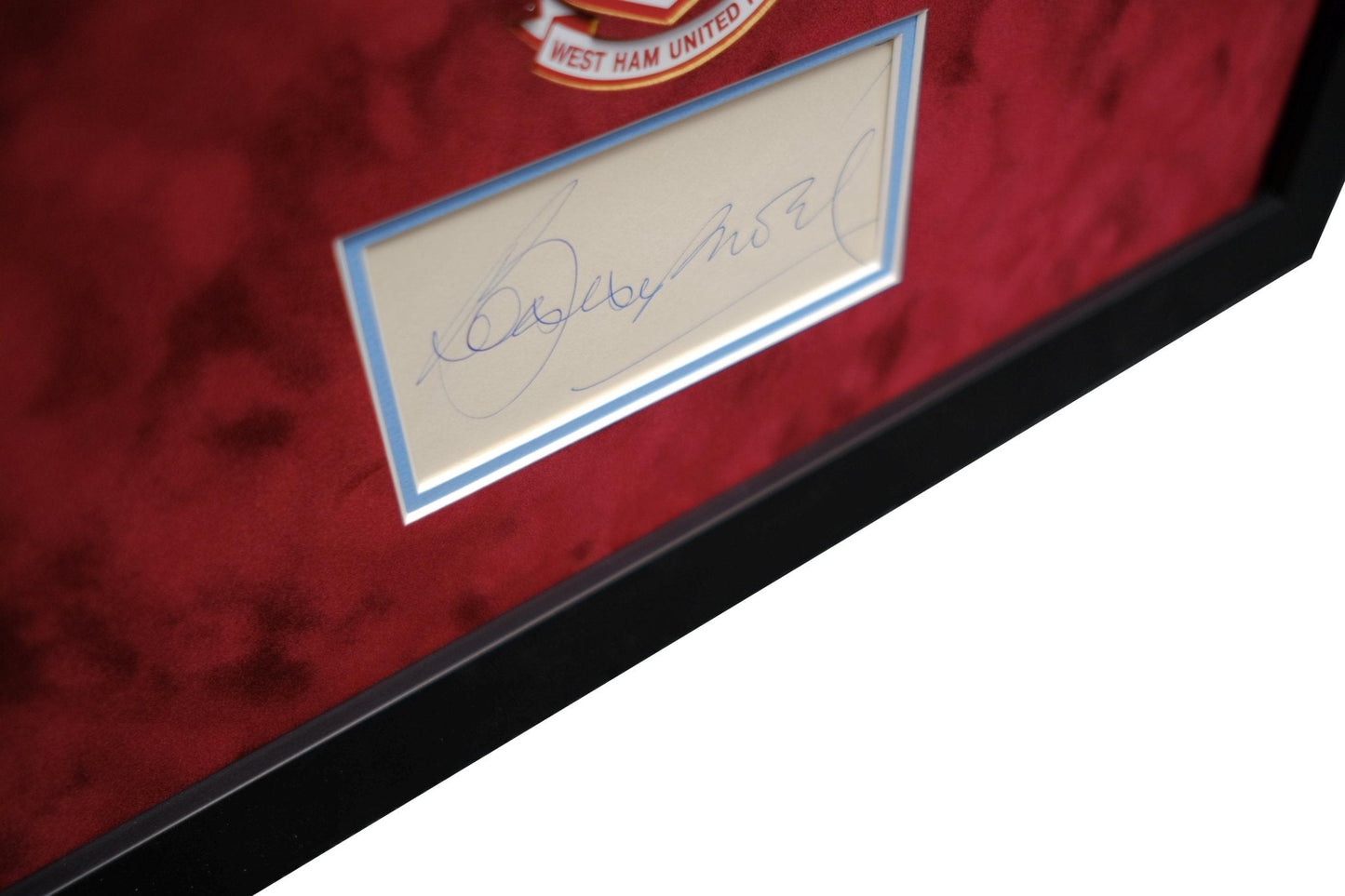 Bobby Moore, Martin Peters and Geoff Hurst Signed West Ham Photo and Autograph Display - Memorabilia Framers Shop