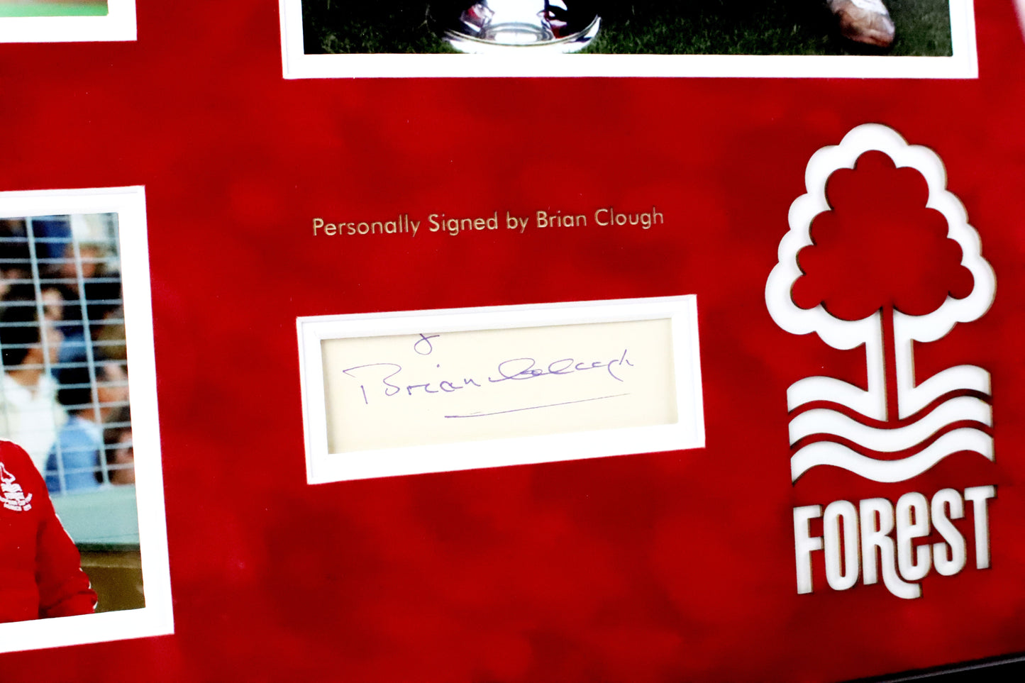 Brian Clough Signed White Card Framed Display
