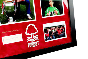 Brian Clough Signed White Card Framed Display