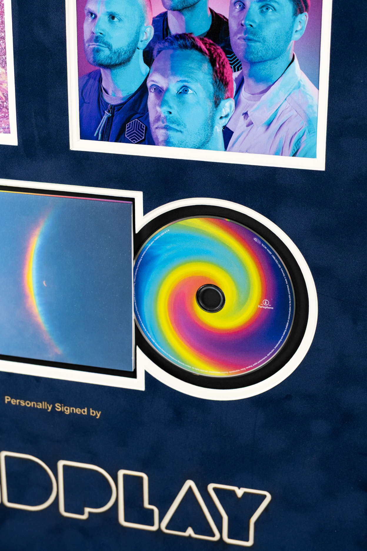 Coldplay Full Band Signed 'Moonmusic' CD Display