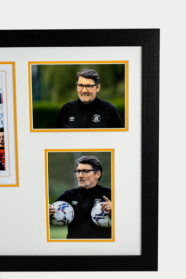 Mick Harford Luton Town FC Signed Photo Montage Whitecard