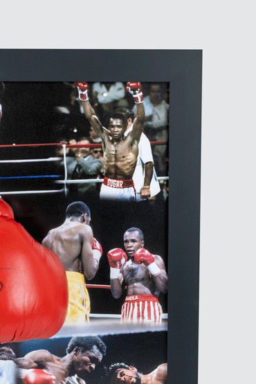 Sugar Ray Leonard Signed Glove Framed Display