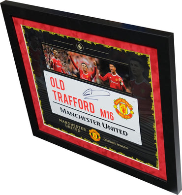 Cristiano Ronaldo Signed Roadsign Framed Display - Memorabilia Framers Shop