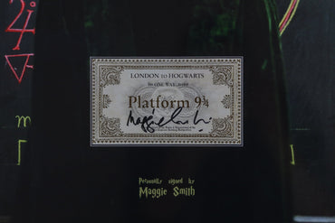 Dame Maggie Smith, Harry potter Signed Golden 9 and 3/4 Ticket Framed Display - Memorabilia Framers Shop