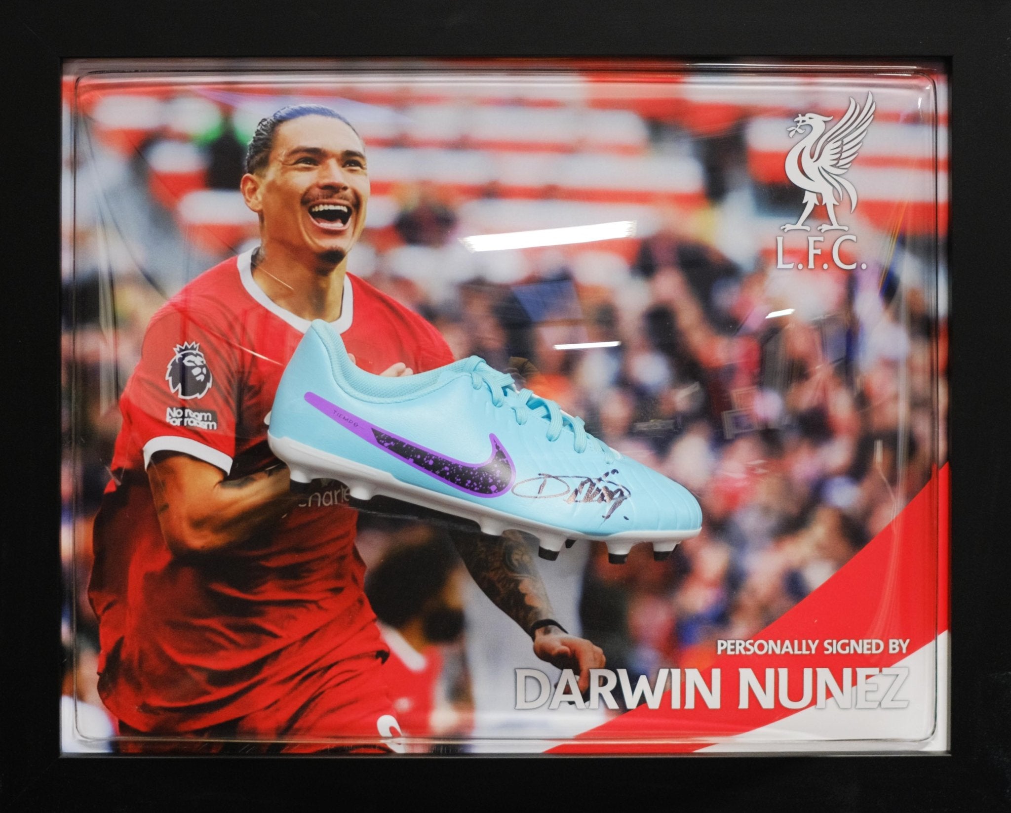 Darwin Núñez signed boot Liverpool F.C. - Memorabilia Framers Shop