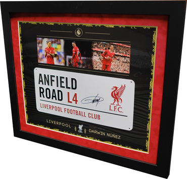 Darwin Núñez signed Roadsign Liverpool F.C. - Memorabilia Framers Shop