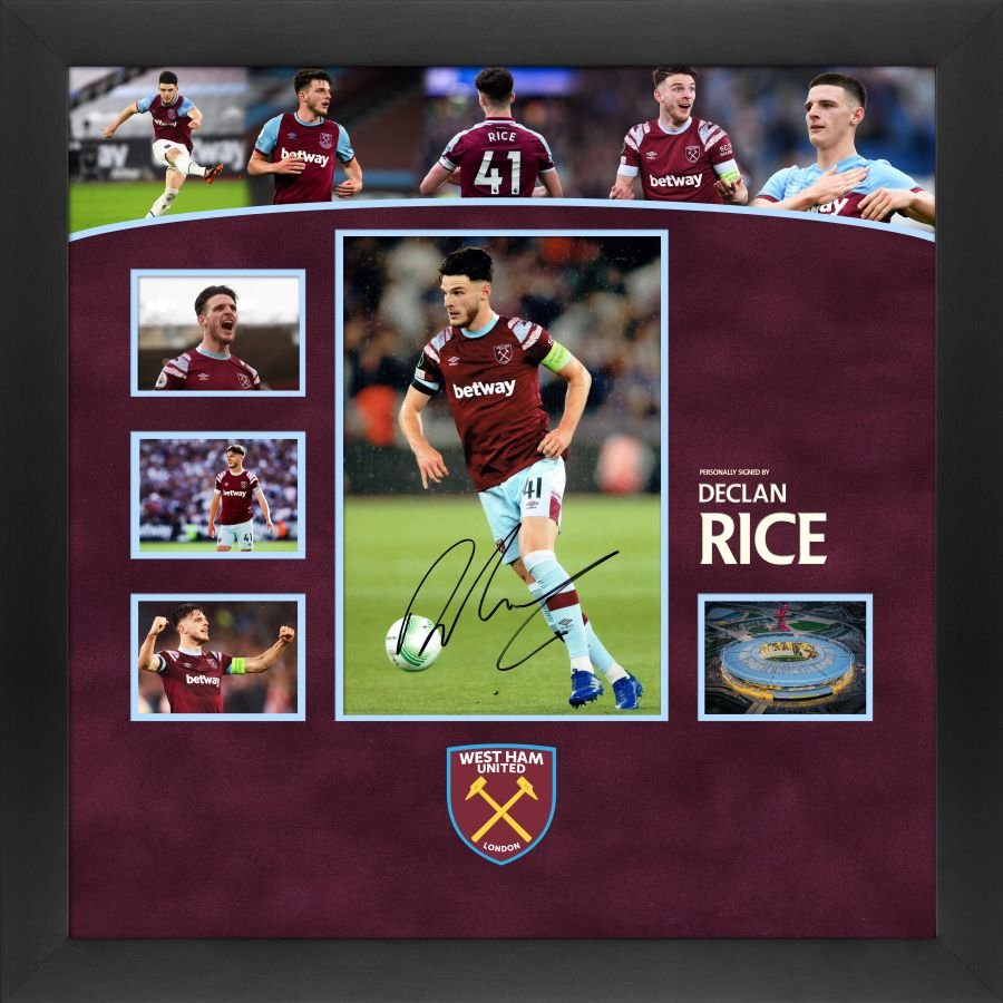 Declan Rice Signed 12x8 Photograph Display - Memorabilia Framers Shop