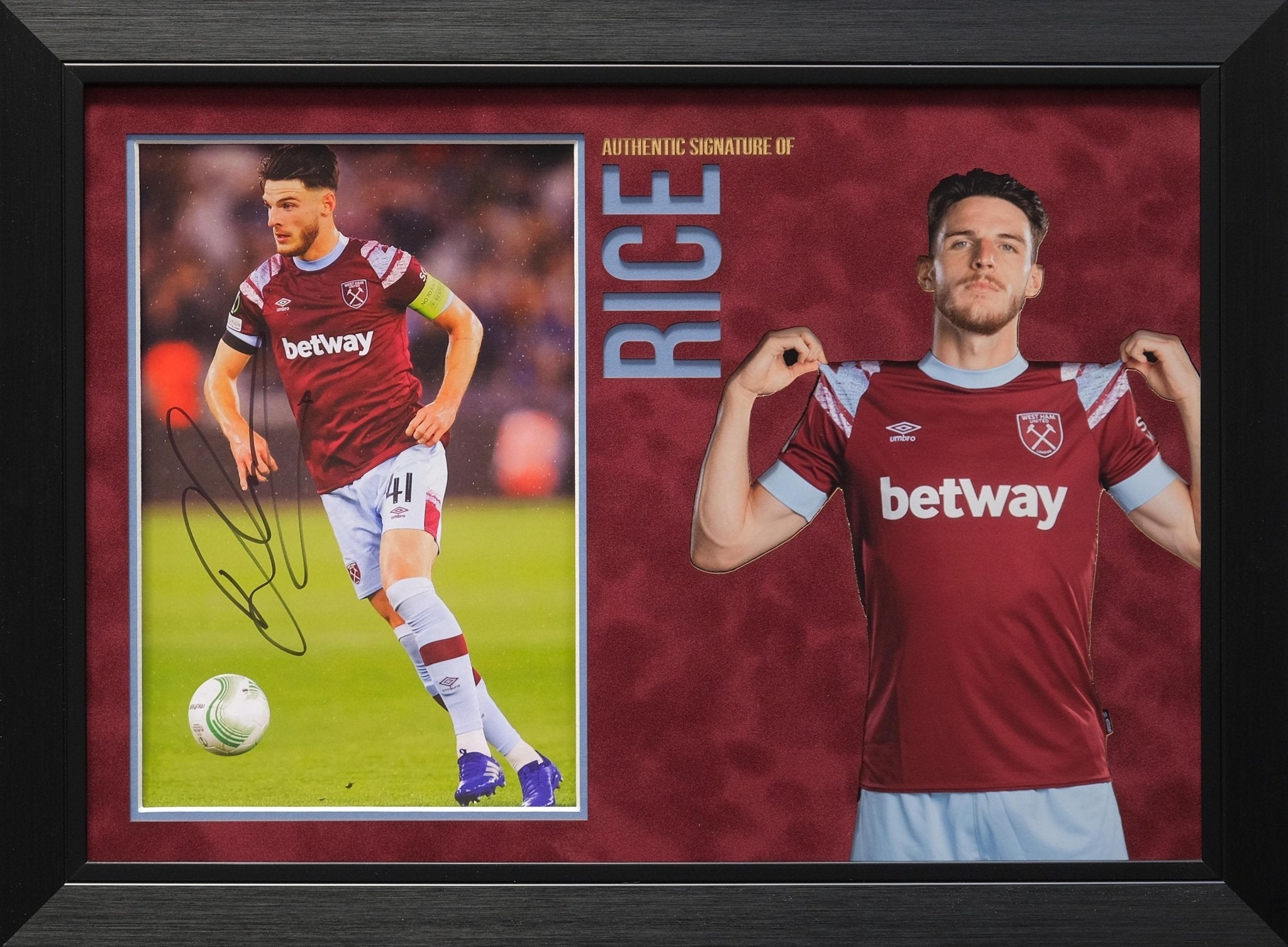 Declan Rice Signed 12x8 Photograph Display - Memorabilia Framers Shop