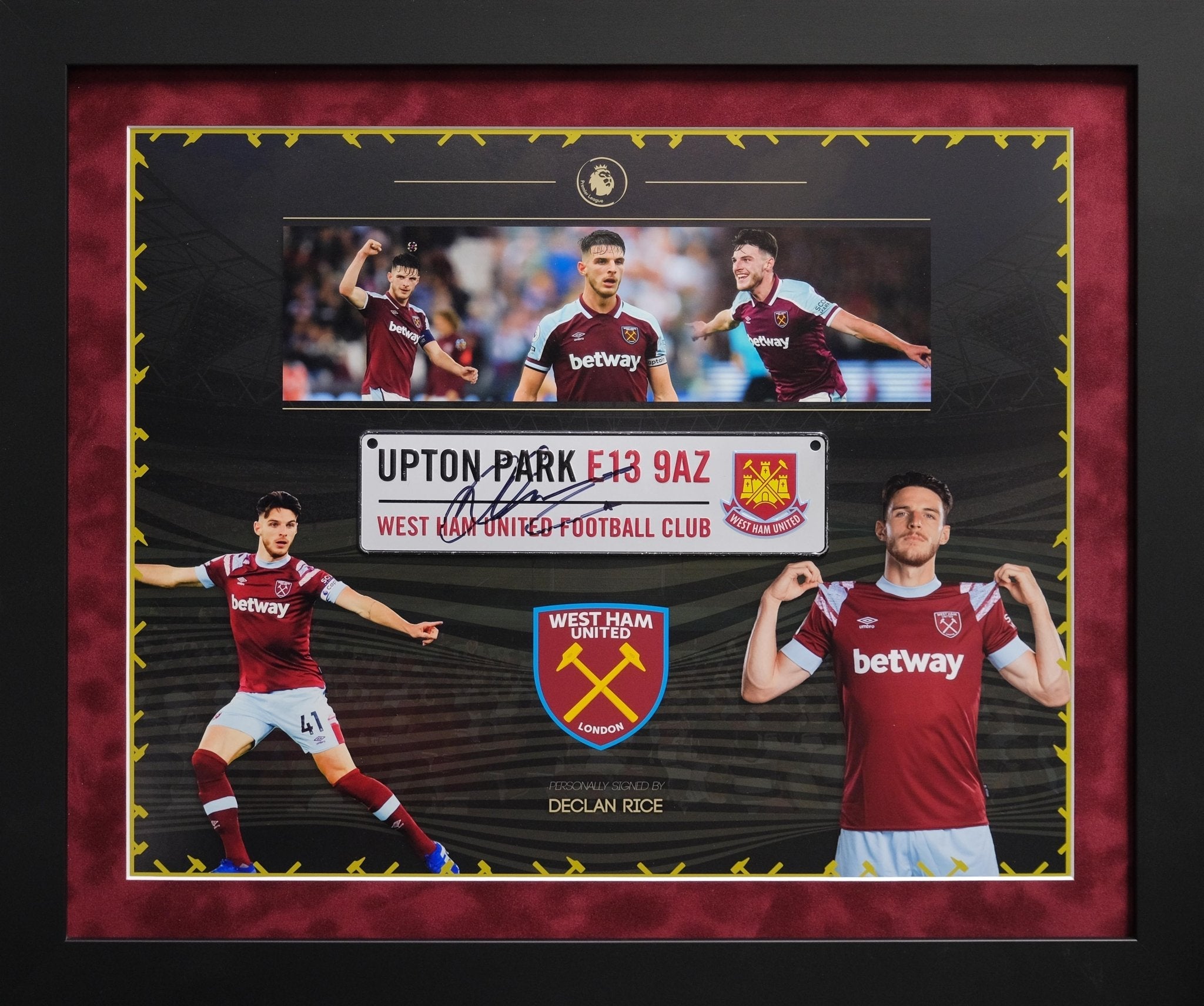 Declan Rice Signed Mini Roadsign Framed Display - Memorabilia Framers Shop