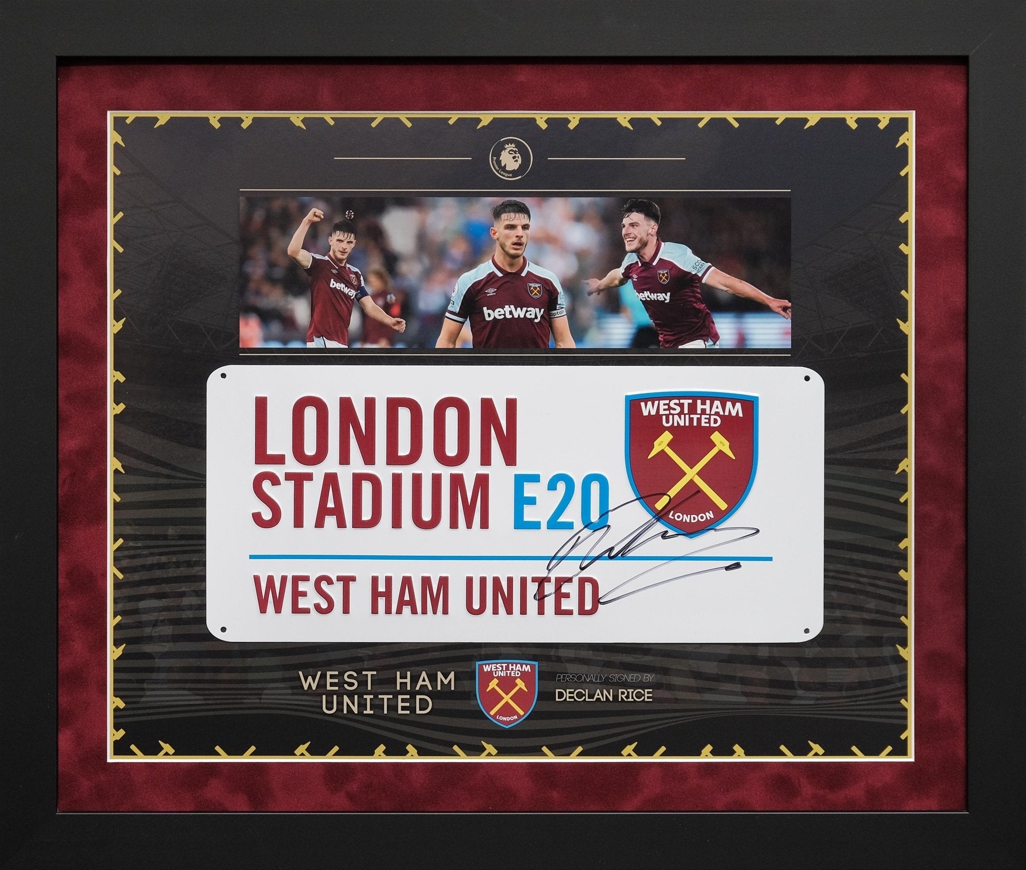 Declan Rice Signed Roadsign Framed Display - Memorabilia Framers Shop