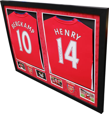 Dennis Bergkamp Thierry Henry signed Dual Shirt display - Memorabilia Framers Shop