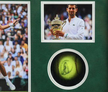 Djokovic Signed Tennis Ball Framed Display - Memorabilia Framers Shop