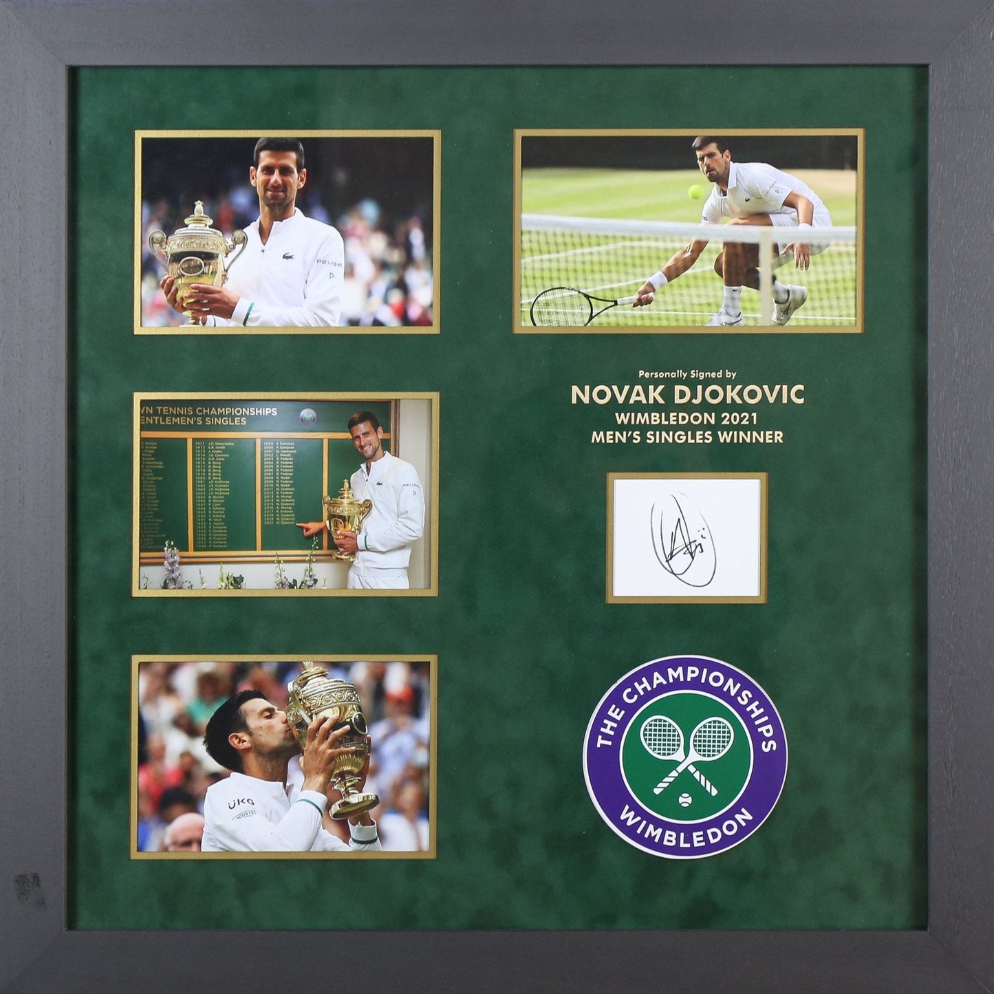 Djokovic Signed White card Framed Display - Memorabilia Framers Shop