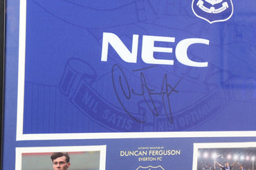 Duncan Ferguson Signed Everton Shirt Framed Display - Memorabilia Framers Shop
