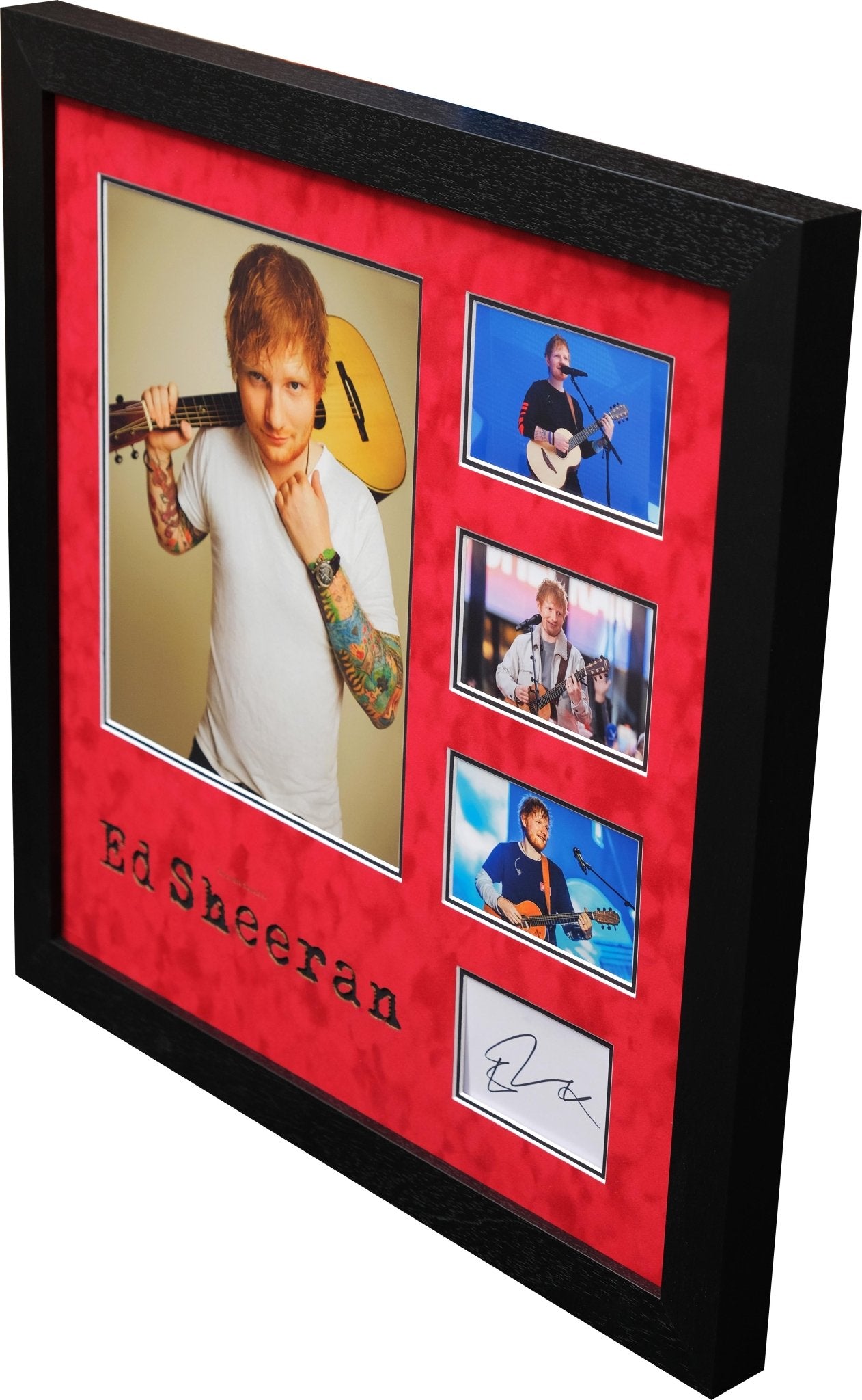 Ed Sheeran Signed White Card Framed Display - Memorabilia Framers Shop