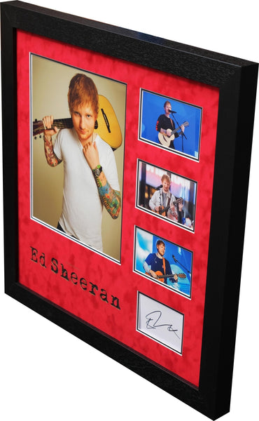 Ed Sheeran Signed White Card Framed Display - Memorabilia Framers Shop