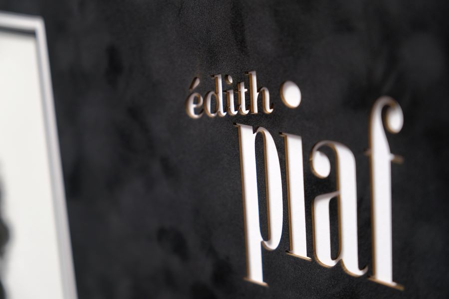 Edith Piaf Signed White Card Display - Memorabilia Framers Shop