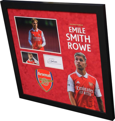 Emile Smith Rowe Signed White Card Display - Memorabilia Framers Shop