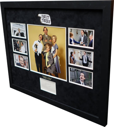 Faulty Towers John Cleese signed white card - Memorabilia Framers Shop