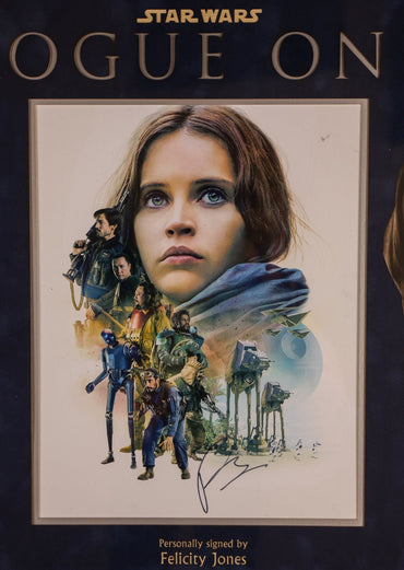 Felicity Jones, Star Wars Rogue One Signed 12x16 Photograph Framed Display - Memorabilia Framers Shop