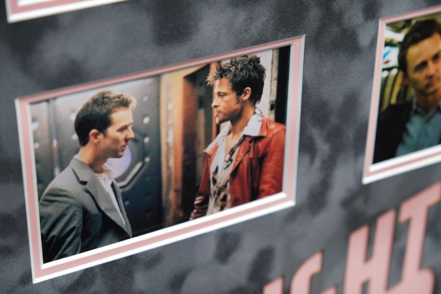 Fight Club Framed Display Signed by Brad Pitt - Memorabilia Framers Shop