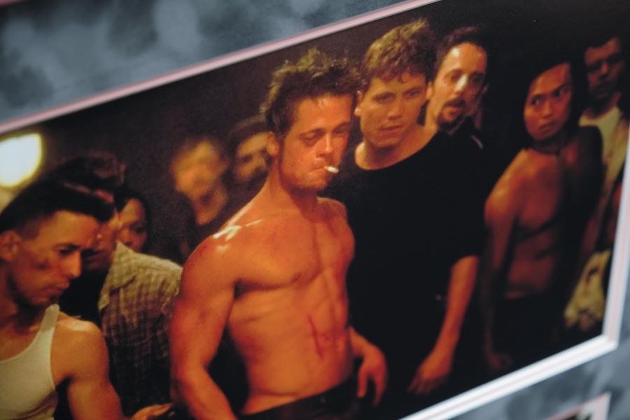 Fight Club Framed Display Signed by Brad Pitt - Memorabilia Framers Shop