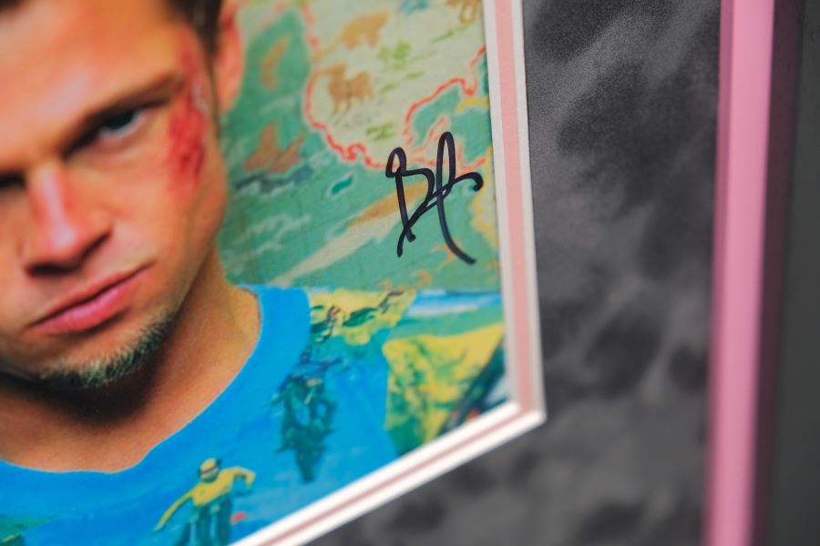Fight Club Framed Display Signed by Brad Pitt - Memorabilia Framers Shop