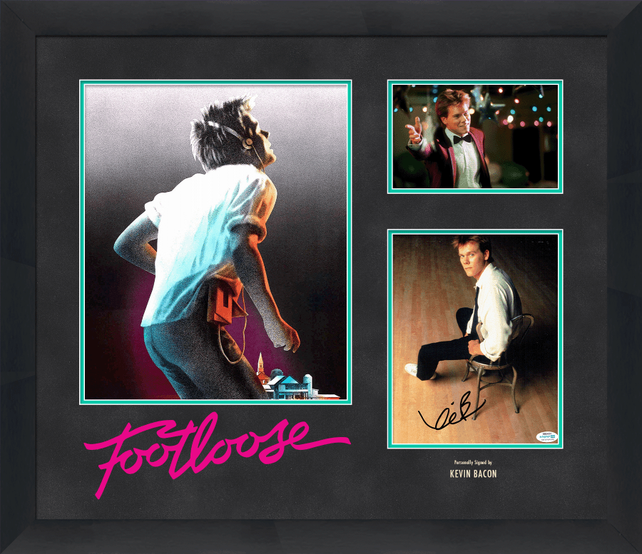 Footloose Photograph Framed Display Signed by Kevin Bacon - Memorabilia Framers Shop