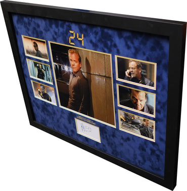 Framed Photograph Signed white card display by Kiefer Sutherland - Memorabilia Framers Shop