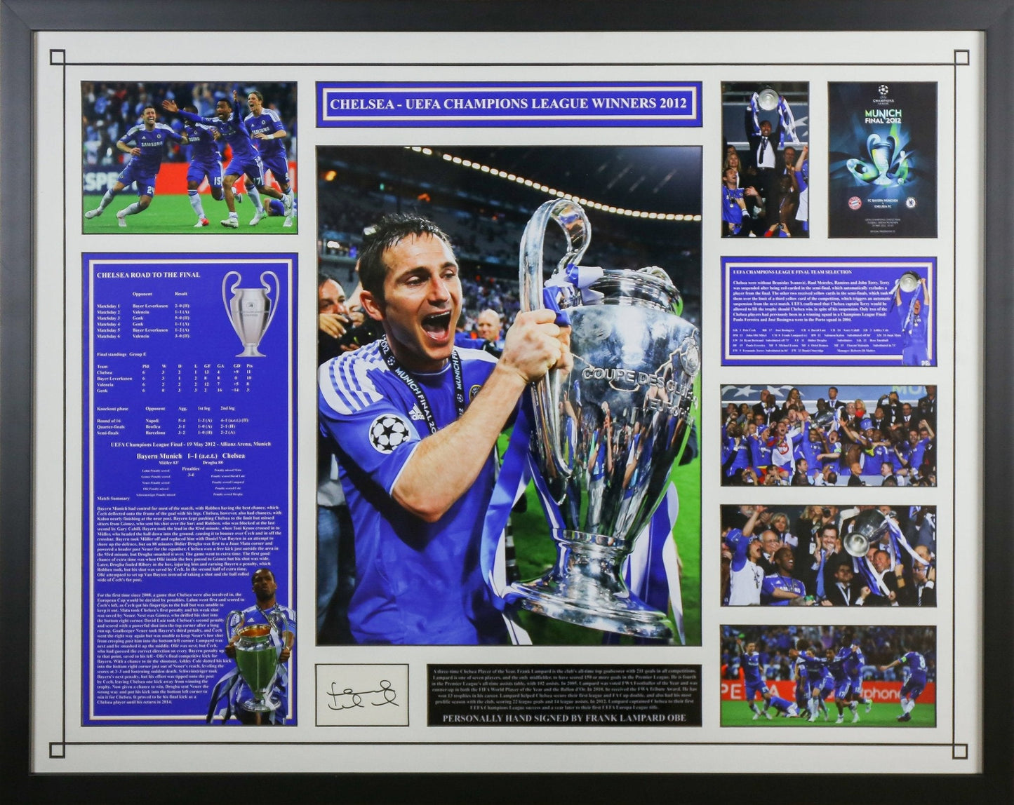 Frank Lampard Signed White card Framed Display - Memorabilia Framers Shop