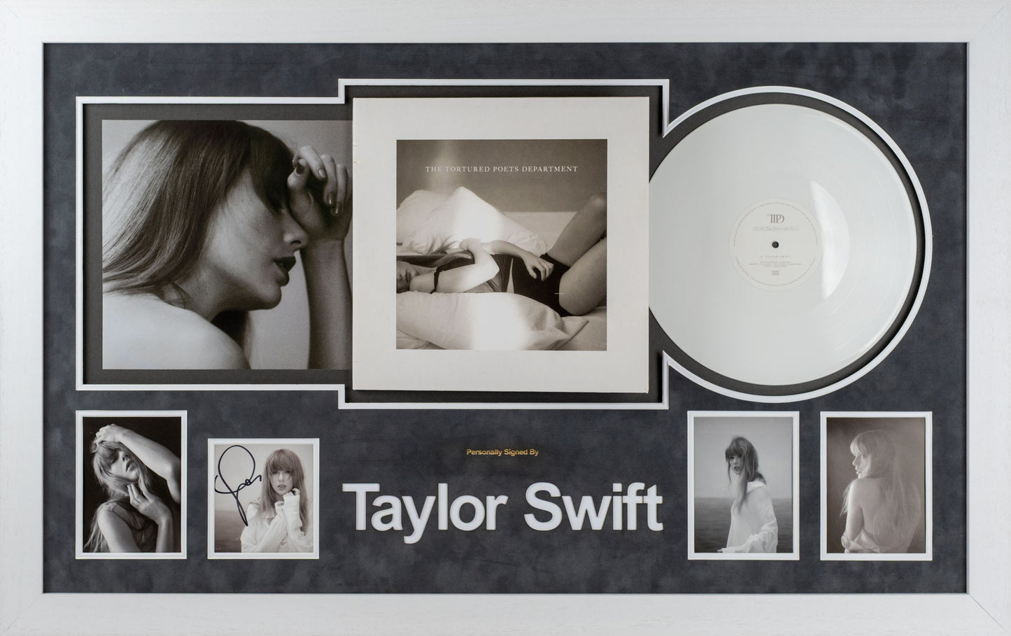 Taylor Swift Signed Framed 'The Tortured Poets Department' Album Record Display