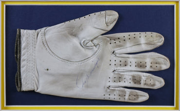 Game worn and Signed Seve Bellesteros Golfing Glove Framed Display - Memorabilia Framers Shop