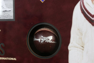 Garfield Sobers Signed Cricket Ball Framed Display - Memorabilia Framers Shop