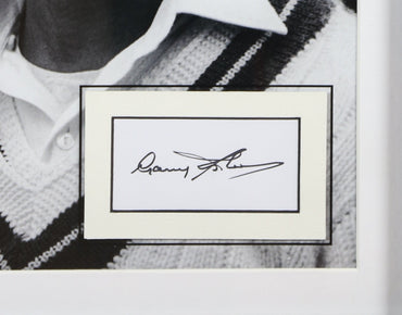 Garfield Sobers Signed White card Framed Display - Memorabilia Framers Shop