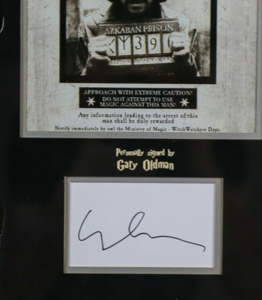 Gary Oldman, Harry Potter Signed White Card Framed Display - Memorabilia Framers Shop