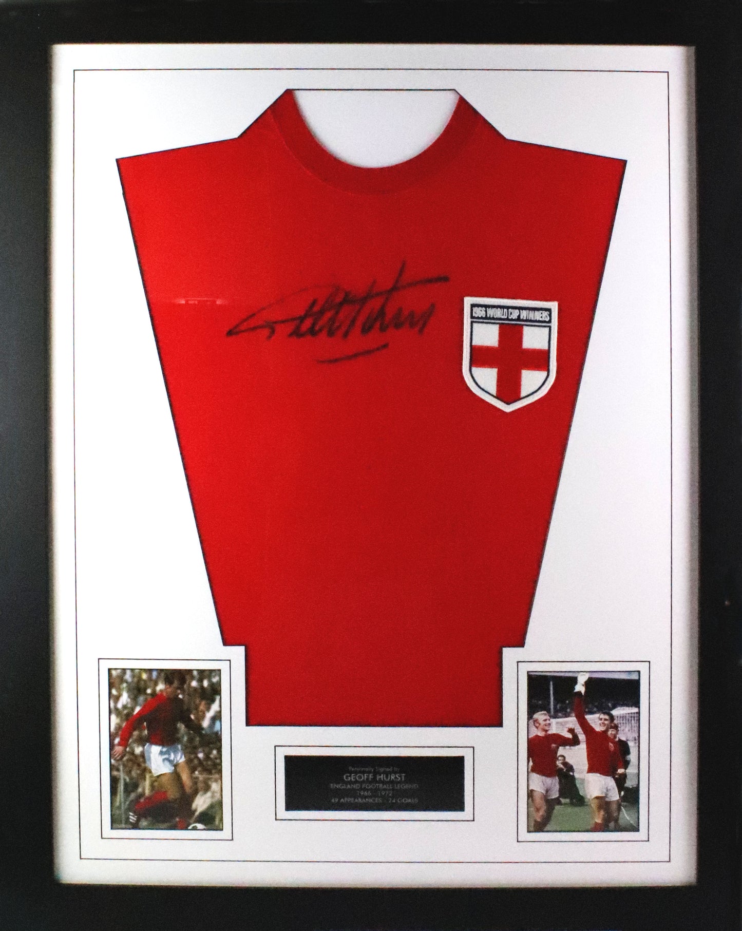 Geoff Hurst Signed Shirt Framed Display