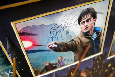 Harry Potter, Ron and Hermione Signed Framed Display with Wands - Memorabilia Framers Shop