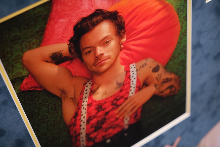 Harry Styles White Card Photograph Display - Memorabilia Framers Shop