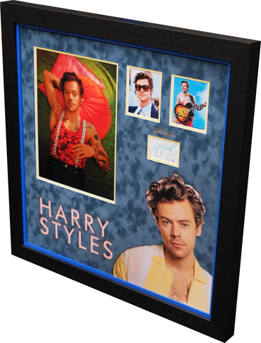 Harry Styles White Card Photograph Display - Memorabilia Framers Shop