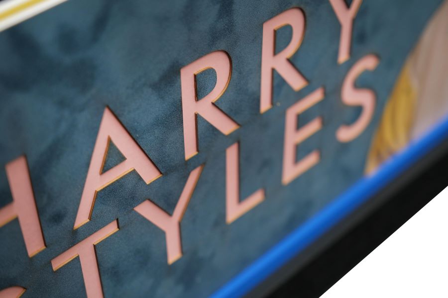 Harry Styles White Card Photograph Display - Memorabilia Framers Shop