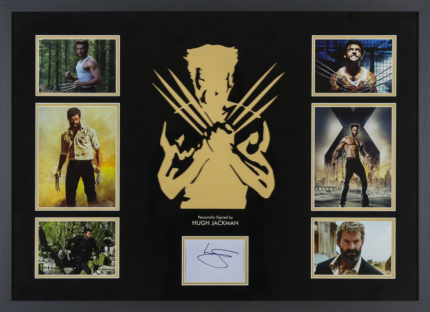 Hugh Jackman Signed Wolverine White card Framed Display - Memorabilia Framers Shop