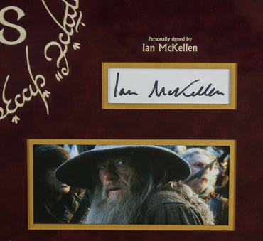 Ian McKellen, Lord of The Rings Signed White card Framed Display - Memorabilia Framers Shop