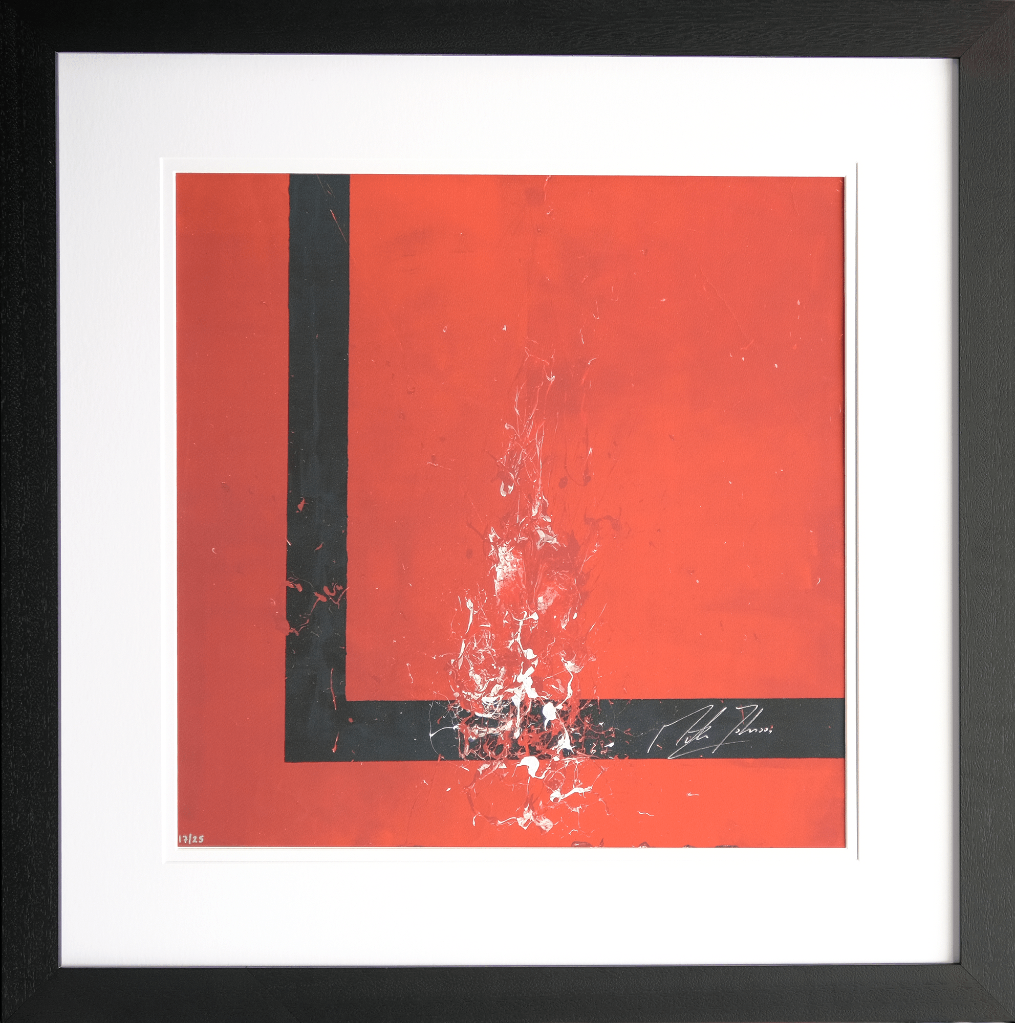 Impact Art created and Signed by Martin Johnson Framed in Black - Memorabilia Framers Shop