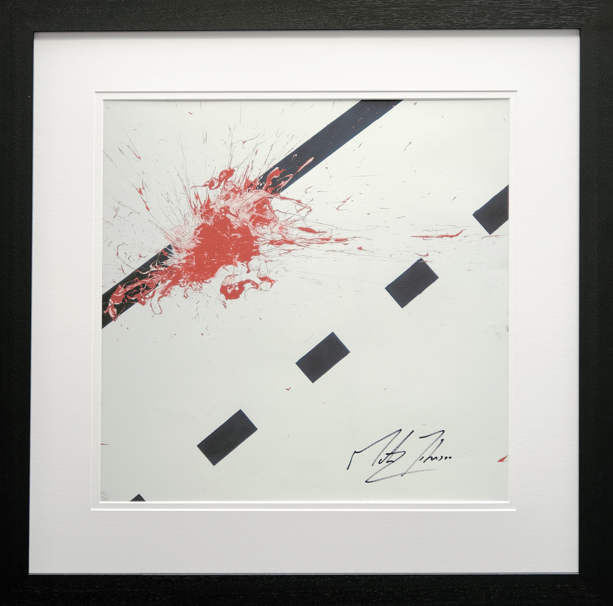 Impact Art created and Signed by Martin Johnson Framed in Black - Memorabilia Framers Shop