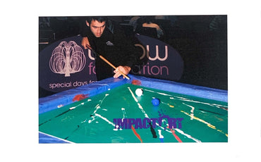 Impact Art created and Signed by Ronnie O'Sullivan Framed in White - Memorabilia Framers Shop