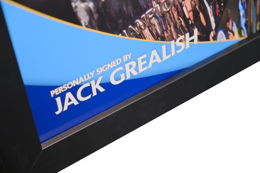 Jack Grealish Signed Man City Boot Framed Display - Memorabilia Framers Shop