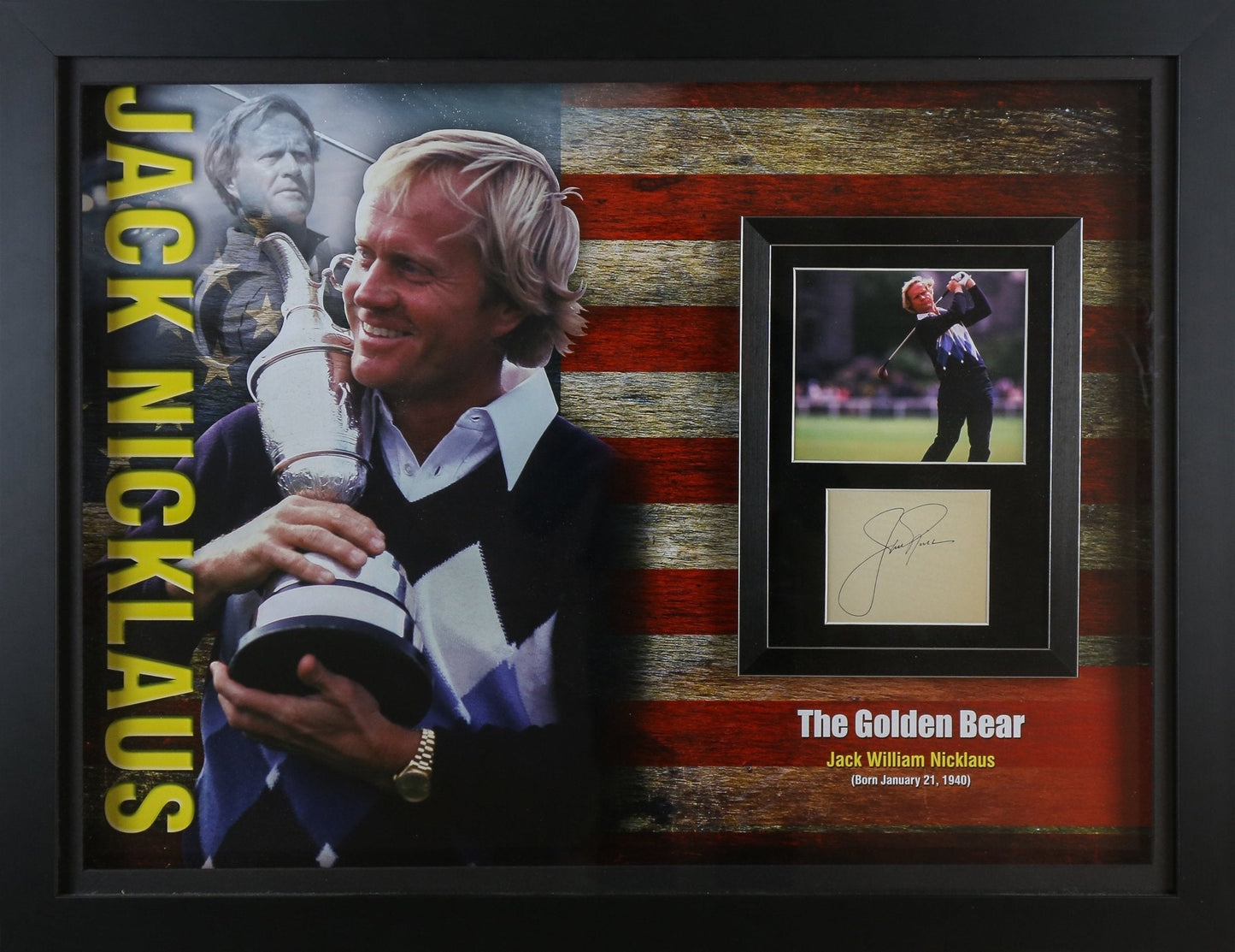 Jack Nicklaus Signed Whitecard Framed Display - Memorabilia Framers Shop